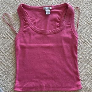 Better Together Pink Ribbed Crop Tank Top